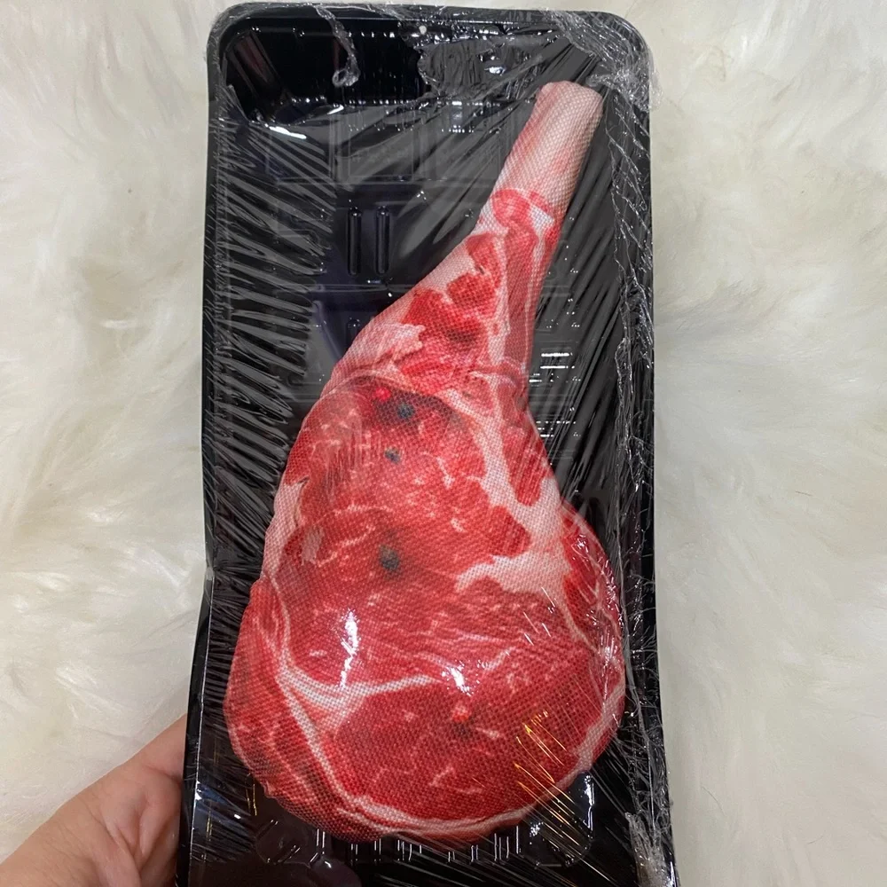{NEW} Steak Design Dog Toy Red Light Chewers